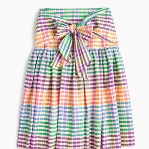 J.Crew Plaid Midi Skirt With Bow